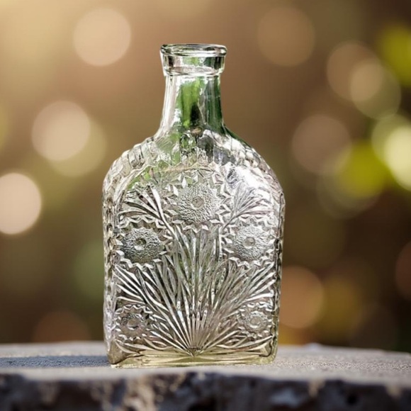 Antique Mid Century Embossed Flower
Liquor Bottle Glass Decanter - Picture 4 of 8